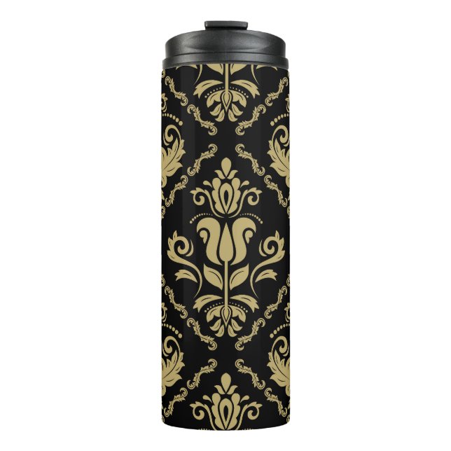 Termo Damask Black Gold: Ornamento clásico. (Anverso)