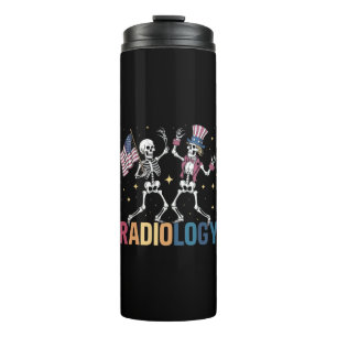 Termo Dancing Skeleton Radiology X-ray Tech Patriotic
