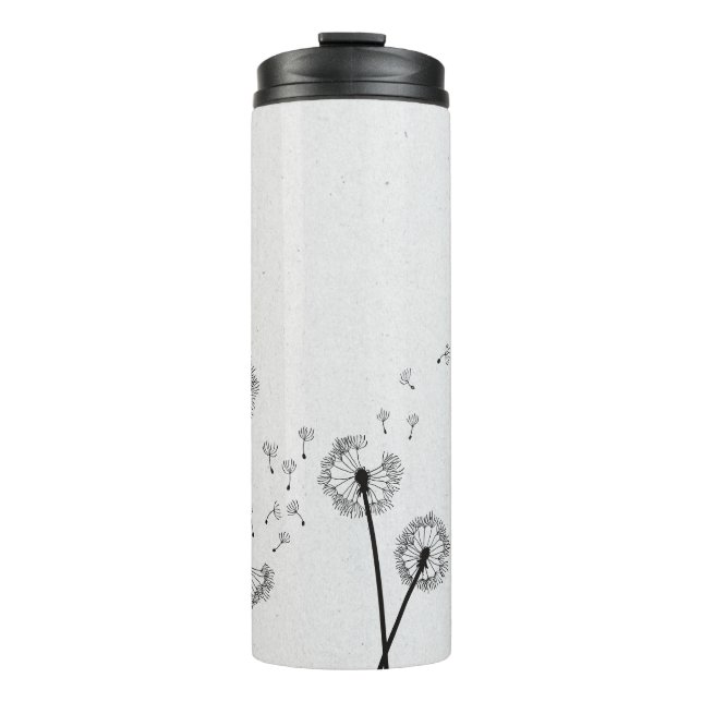 Termo Dandelions Flowers Pappus Spores Gray (Anverso)