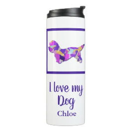 Termo Dandie Dinmont Terrier Dog Silhouette PurplePY&B