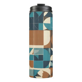 Termo Dark Blue, Teal, Brown, and Tan Geometric Pattern