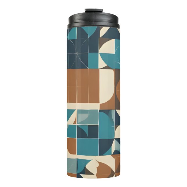 Termo Dark Blue, Teal, Brown, and Tan Geometric Pattern (Anverso)
