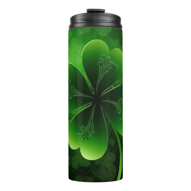 TERMO DARK GREEN INTRICATE IRISH CELTIC SHAMROCKS (Anverso)