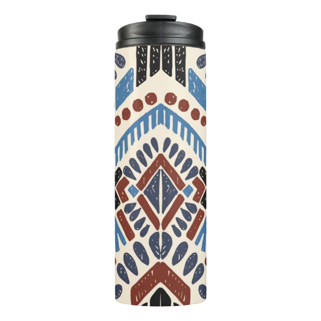 Termo De etnia tribal. Paleta de ilustracion pintada a m (Anverso)