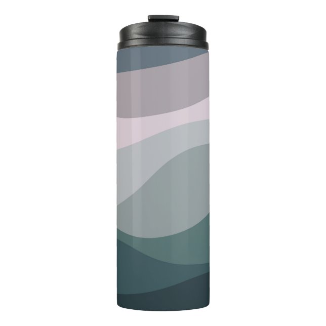 Termo Decoración de ondas de estilo retro violeta y turq (Anverso)