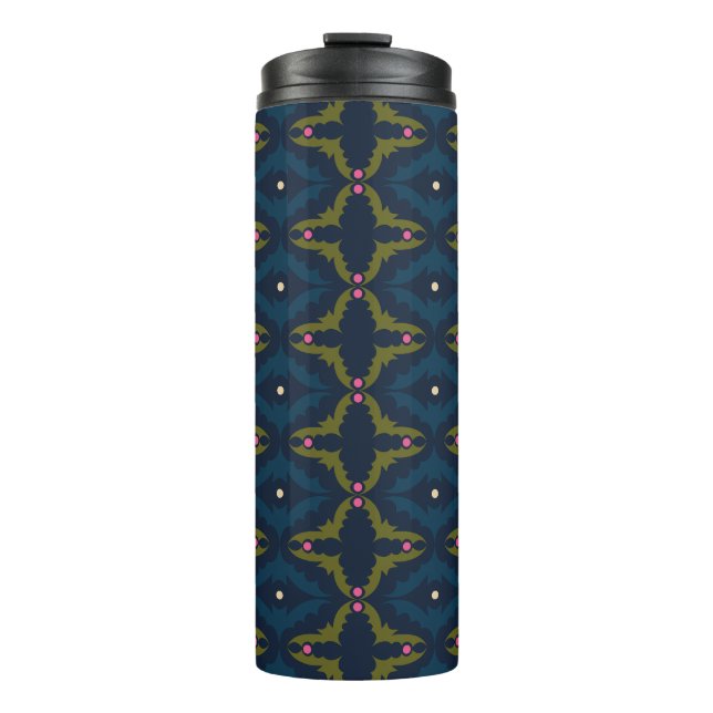 Termo Deep Blue Retro Vintage Pattern  (Anverso)