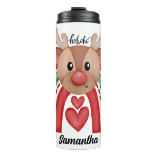 Termo Deer navideño lindo personalizado
