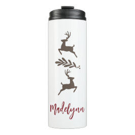 Termo Deer y nombre personalizado de Navidades curados