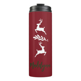 Termo Deer y nombre personalizado de Navidades curados