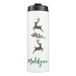 Termo Deer y nombre personalizado de Navidades curados