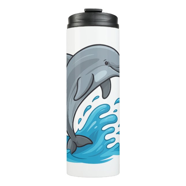 Termo Delfín Alegre Salpicadura - Taza Térmica (Anverso)