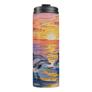 Termo Delfines Impasto y olas del océano