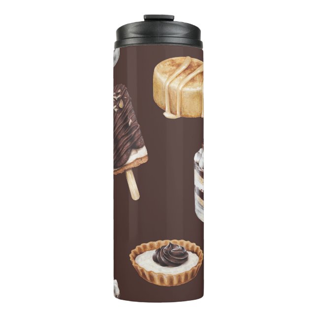 Termo Deliciosos postres: Patrón de esbozo de comida (Anverso)