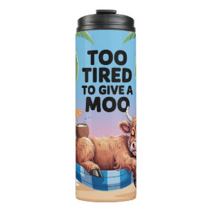 Termo Demasiado cansado para dar un mugido con una vaca 