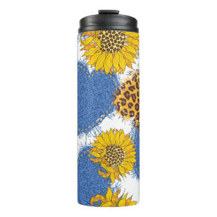 Termo Denim corazones hechos de tela con bordes rotos y