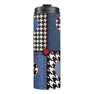 Termo Denim Patchwork: Patrón de tela sin costura