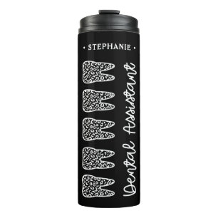 Termo Dental Assistant personalizado Leopard Print Tooth