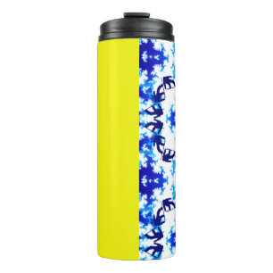 Termo Deporte de snowboard azul cielo amarillo