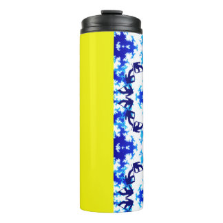 Termo Deporte de snowboard azul cielo amarillo