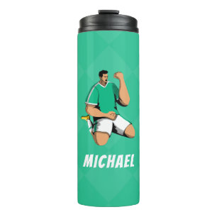 Termo Deporte moderno personalizado del jugador de fútbo