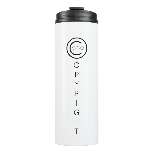 Termo Derechos de autor Blanco tipográfico moderno (Anverso)