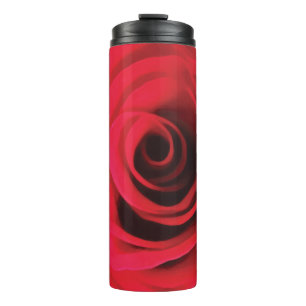 Termo detalle de capullo de rosa roja diseño floral