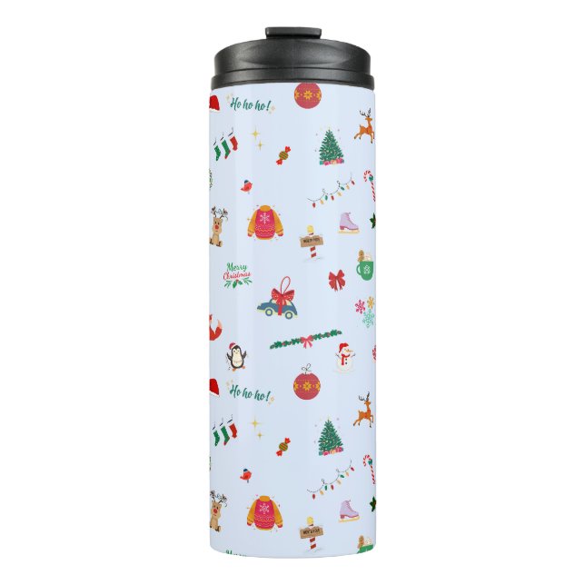 Termo Detalles de viajes de Navidades cortos en invierno (Anverso)