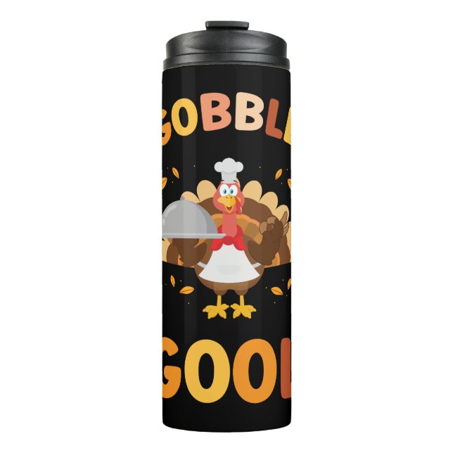Termo Día de Acción de Gracias de Gobblegool Turkey (Anverso)