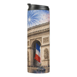 Termo día de la Bastilla Arco del triunfo París Francia 