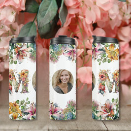 Termo Día de la Madre de flores MOM personalizado