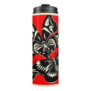 Termo Día de las mariposas muertas Woodcut 2