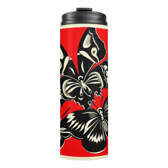 Termo Día de las mariposas muertas Woodcut 2 (Anverso)
