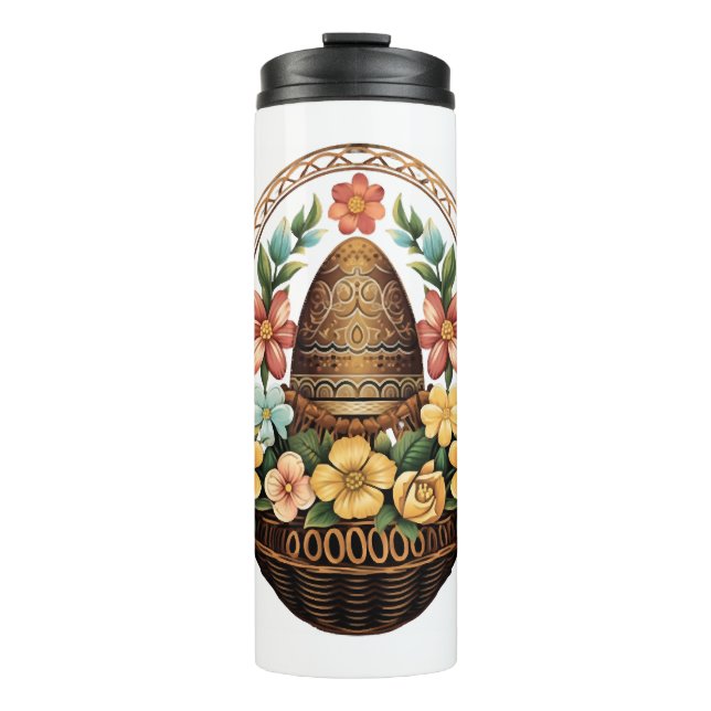 Termo Día de Pascua Cesta de Huevos de Pascua Mandala Ca (Anverso)