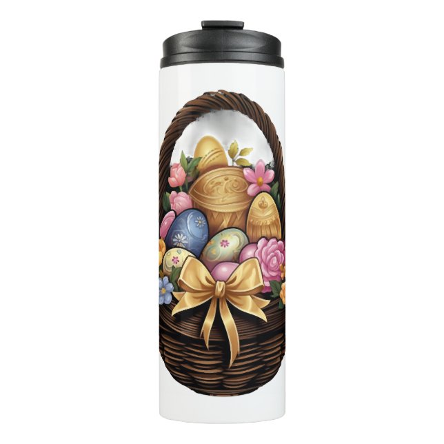 Termo Día de Pascua Cesta de Pascua Flores de Huevos Col (Anverso)