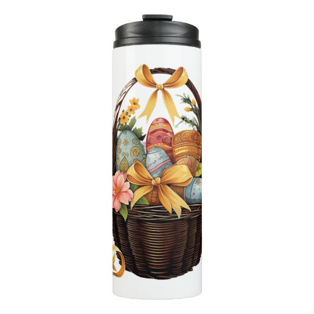 Termo Día de Pascua Cesta de Pascua Flores de Huevos Col (Anverso)