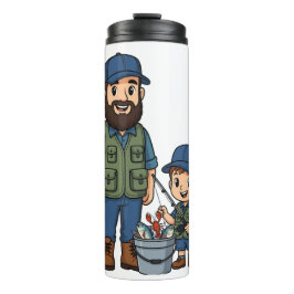 Termo Día de pesca del padre y el hijo