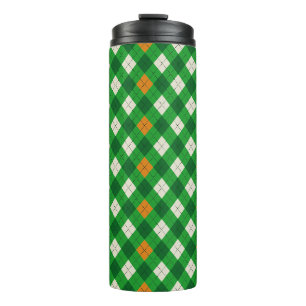 Termo Día de San Patricio argyle de colores irlandeses