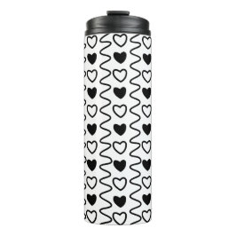 Termo Día de San Valentín Corazones Chevron Patrón blanc