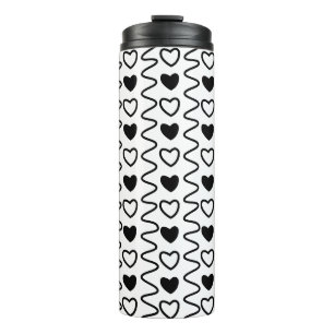 Termo Día de San Valentín Corazones Chevron Patrón blanc
