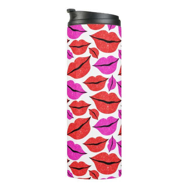 Termo Día de San Valentín de los labios rojos y rosados (Rotado hacia la derecha)
