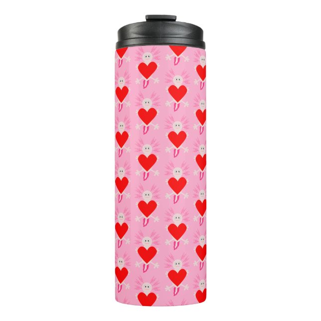 Termo Día de San Valentín Love Heart Axolotl Patterned (Anverso)