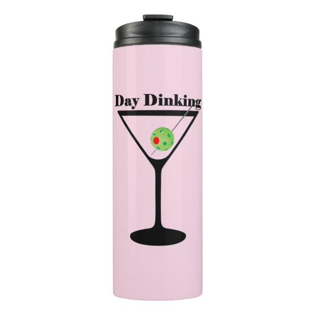 Termo Día del Pickleball Dinking Martini Pickleball Oliv (Anverso)