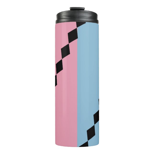 Termo Diamante rosa y azul en diagonal  (Anverso)
