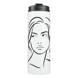 Termo Dibujo 4 de una línea de la mujer