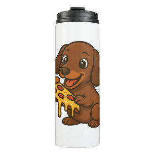 Termo Dibujo animado de Dachshund lindo amante de la piz