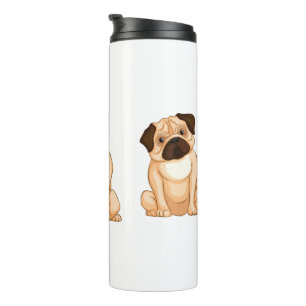 Termo Dibujo animado de pug gruñón