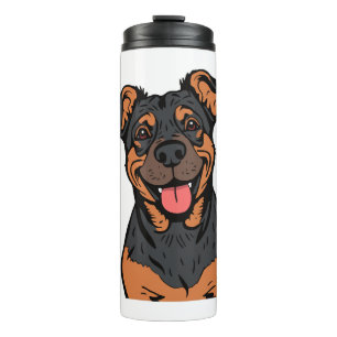 Termo Dibujo animado de Rottweiler feliz – Perro lindo y