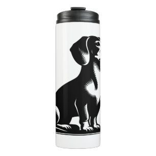 Termo Dibujo Clásico de Perro de Caza Antiguo de Dachshu