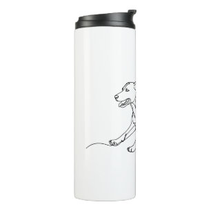 Termo Dibujo de arte de línea de perro moderno minimalis