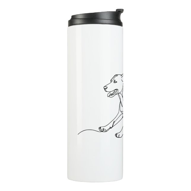 Termo Dibujo de arte de línea de perro moderno minimalis (Rotado hacia la izquierda)